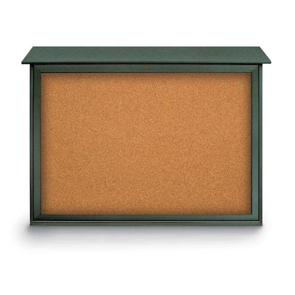 Indoor Enclosed Combo Board, 42"x32", Satin Frame/Blue & Pearl